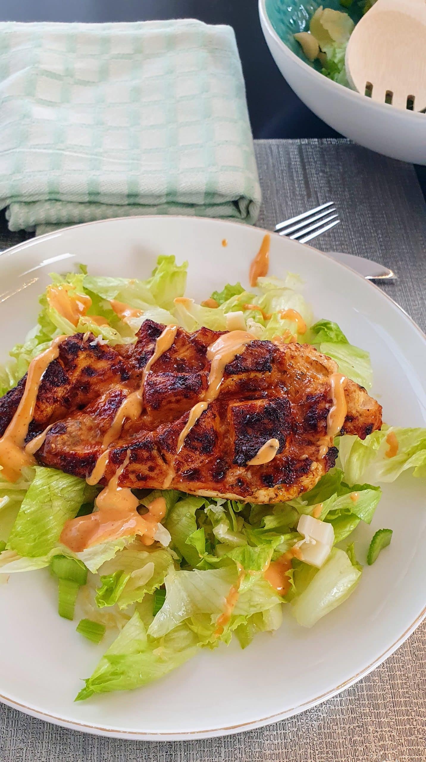 High Protein Lunch with Air Fried Bang Bang Chicken
