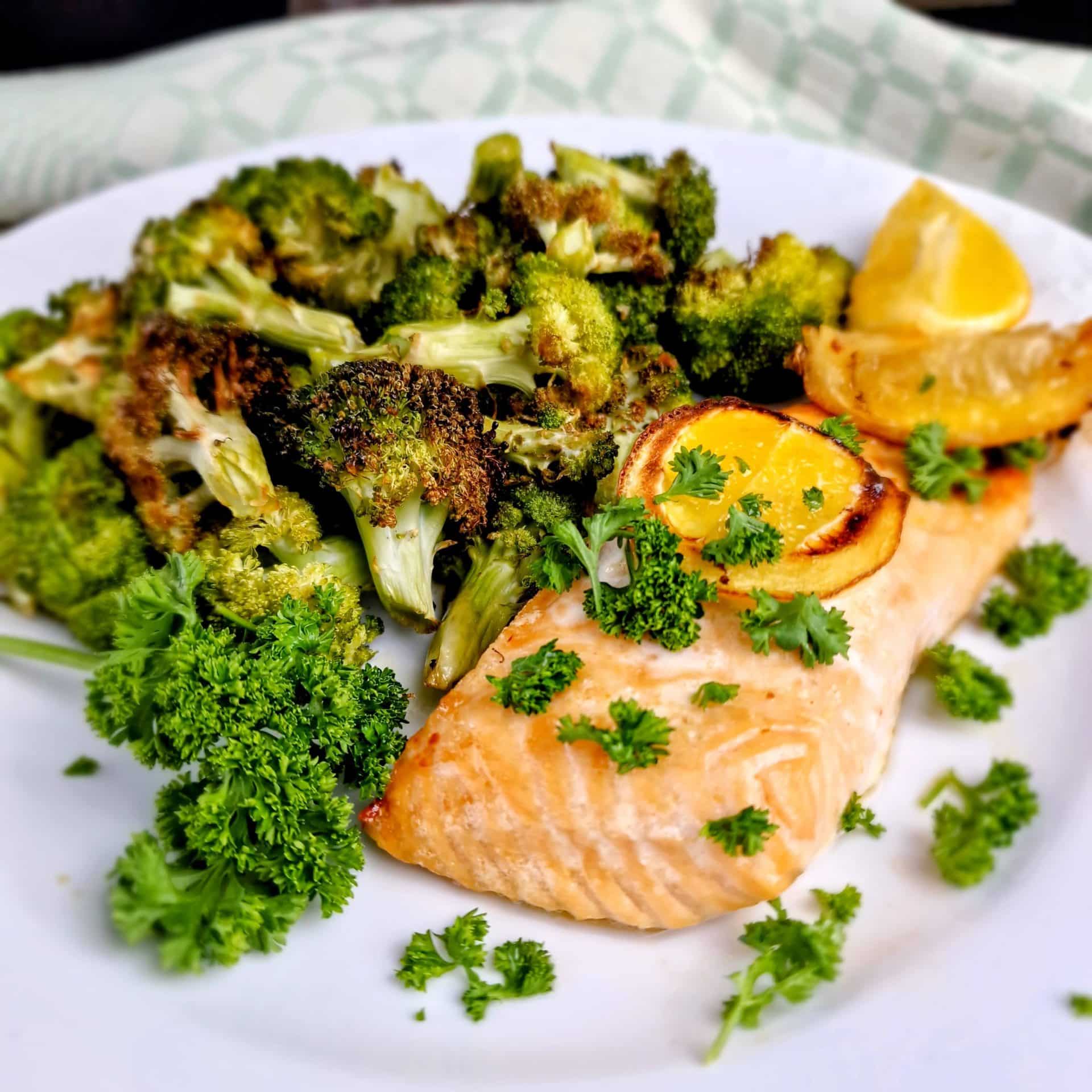 Baked Salmon and Broccoli